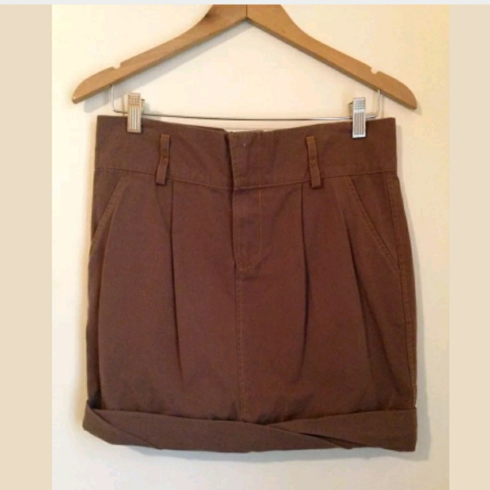 Funktional Brown Rolled Hem Mini Skirt Sz 4